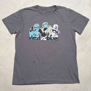 *READ* Rooster Teeth Red Vs Blue T-Shirt Mens LARGE Halo RVB Project Freelancer